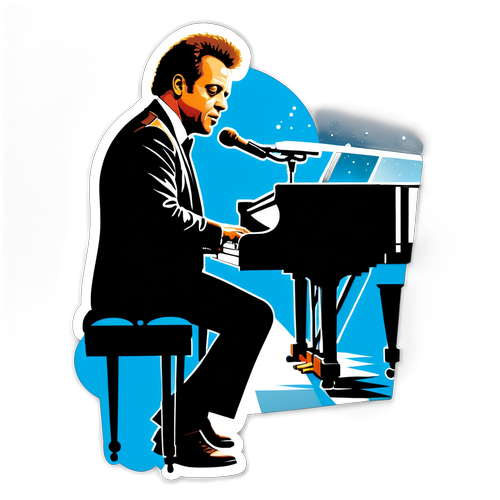 Retro stílusú grafika Billy Joel-ről