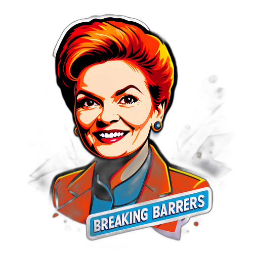 एक rétro-शैली का स्टिकर: पॉलिन हंसन