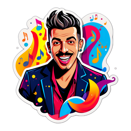 Adesivo musicale di Gabbani