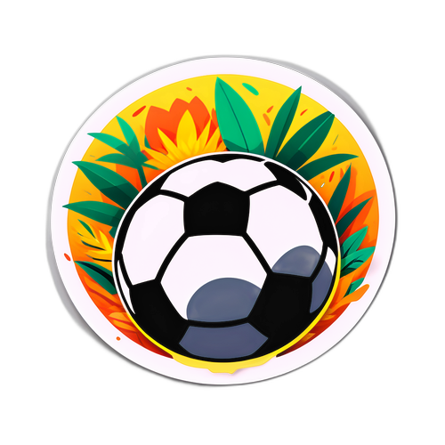 Un balón de fútbol rodeado de la selva