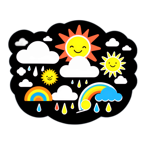 Кумедний стикер з ілюстрацією 'погода завтрашнього дня'