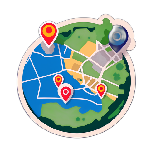 Arte de um computador com um mapa e marcadores de localização, destacando 'Decreto de Georreferenciamento'