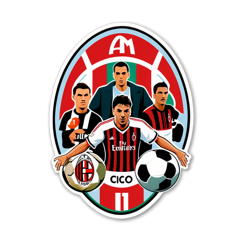 Mwanzo Mpya: Sticker ya Retro ya AC Milan Ikiangazia Wachezaji Ikonik wa Klabu!