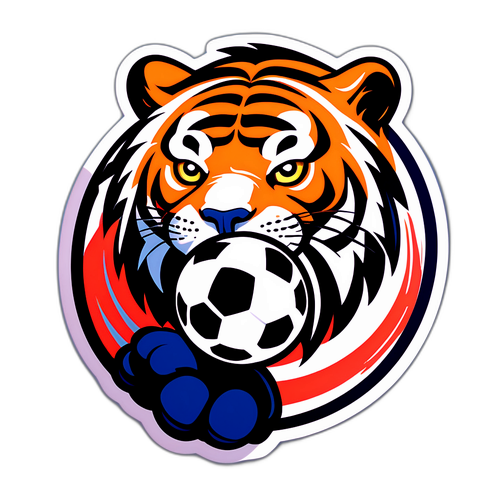 Sticker que representa el espíritu de competencia entre Tigre y Lanús