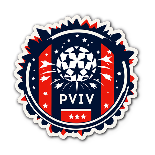 Sticker de PSV Eindhoven con su escudo y fuegos artificiales