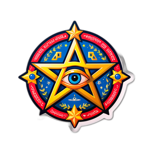 Klistermärke med Mossad-logotyp