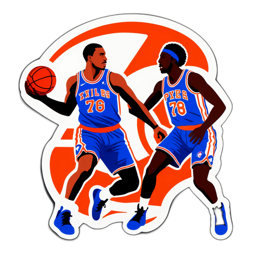 76ers बनाम Knicks बैस्बॉल खिलाड़ियों का स्टिकर