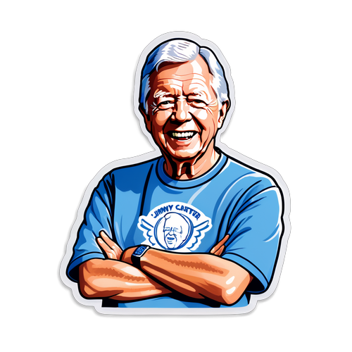 Ilustre Jimmy Carter em sua famosa camiseta