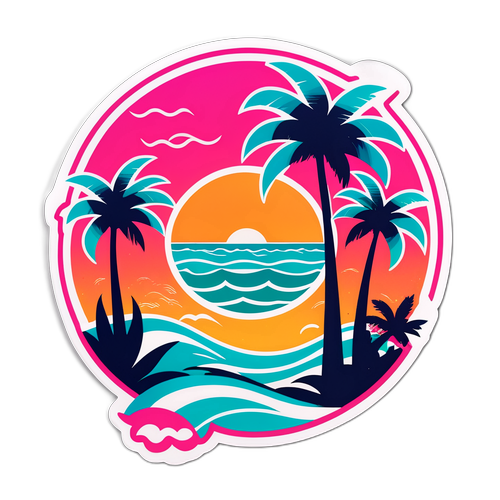 Thiết kế nhãn dán với logo Inter Miami và biểu tượng thành phố