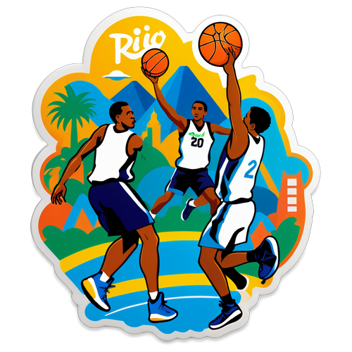 Sticker Rio Open 2025: Basquete em Ação