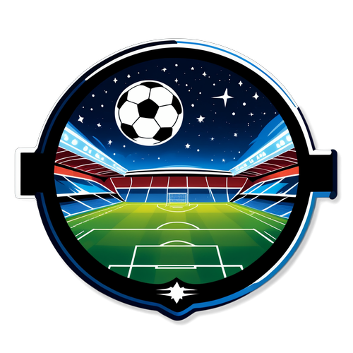 Sticker de fotbal sub cerul nopții