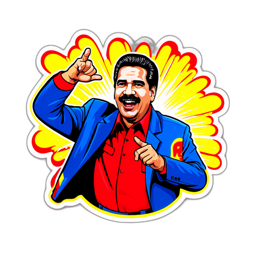 Мадуро с его сторонниками в поп-арт стиле