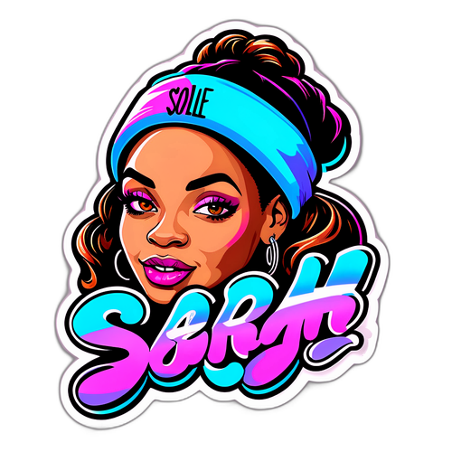 Sticker von Sarah Joelle im coolen Hip-Hop-Stil mit künstlerischer Schriftzug