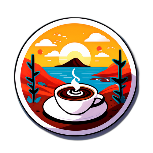 癒しのシール：タリーのコーヒーとリラックスした風景