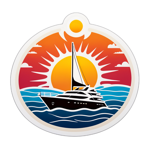 Yacht de luxă în apus