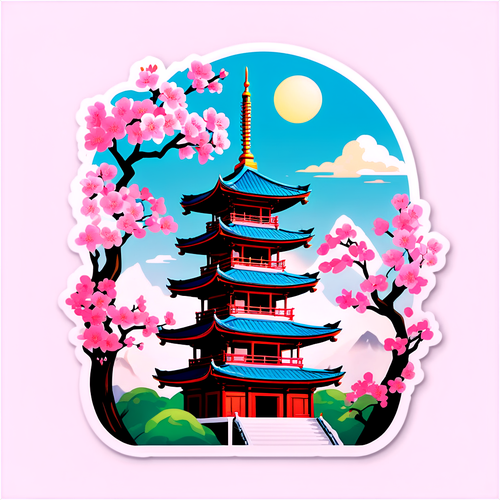 Pagoda dan Bunga Sakura