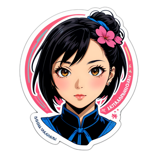 美しいアートステッカー、青井ななみの顔