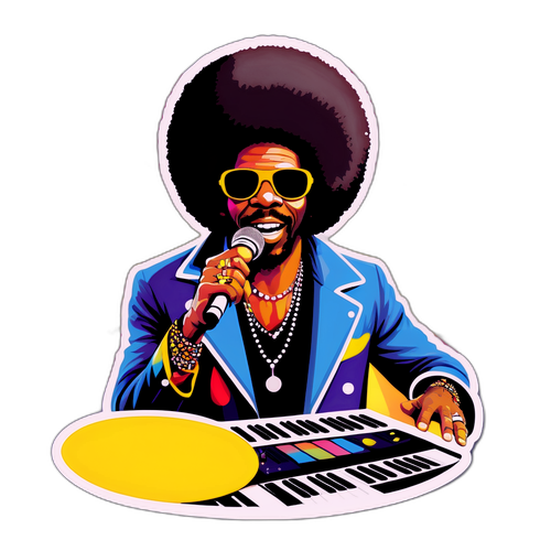 Retro-inspirert klistremerke av Sly Stone