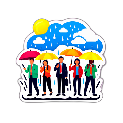 在大雨中的街道上