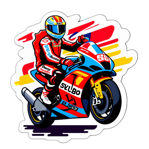 Adesivo a Tema Corse con Moto