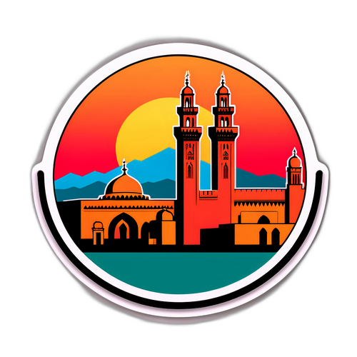 Sticker met de skyline van Marokko