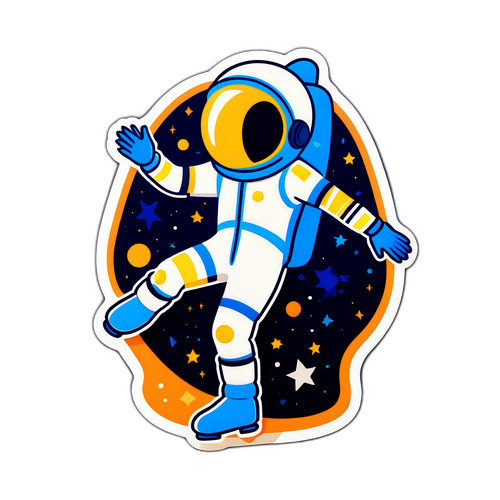 Екстравагантний фігурист у космічному костюмі