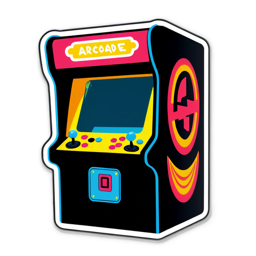 Retro Arcade Game Machine Sticker