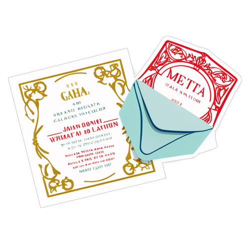 Elegant Met Gala Invitation Sticker