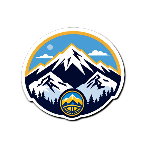 Unleash Your Inner Champion: Denver Nuggets Sticker with Majestic Mountain Vibes!