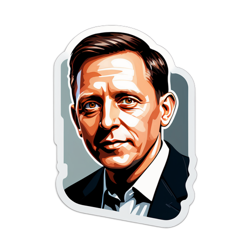 Modern grafika Peter Thiel szürke árnyalataiban