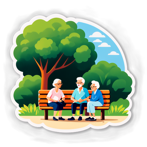 Retirados disfrutando en el parque