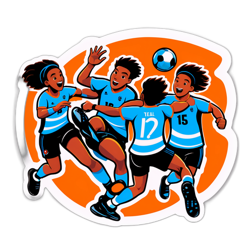 Handboldhold i aktion