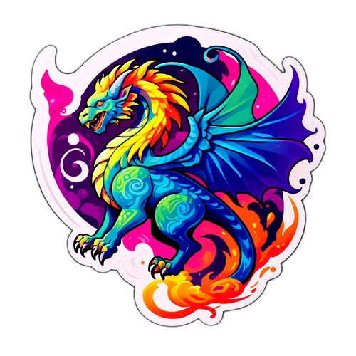 Μια μυθική χίμαιρα αυτοκόλλητο με μαγευτικά χρώματα