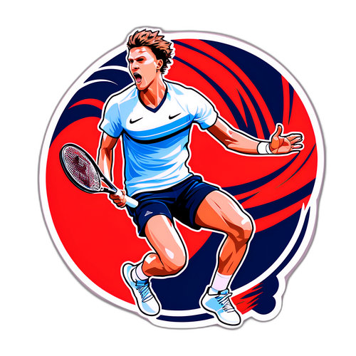 Adhesiv Jannik Sinner - Puterea Loviturii de Backhand