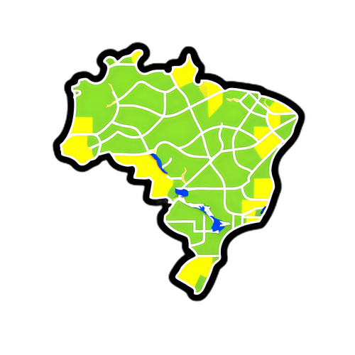 Mapa del Brasil con la ruta del Brasileirão Serie A