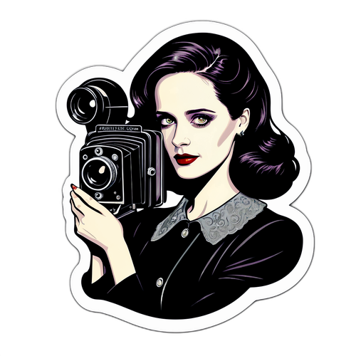 Elegant klistermärke i vintage film noir stil