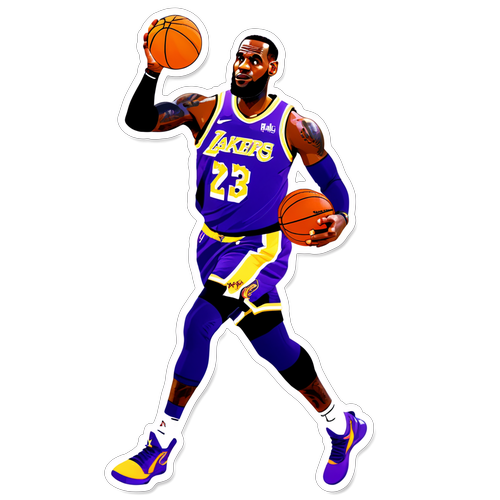 Sticker ni LeBron James sa Korteng Basketball