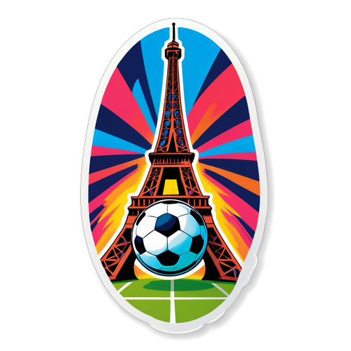 Stickers med Eiffeltårnet og fodbold