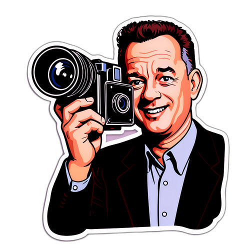 Künstlerische Darstellung von Tom Hanks mit Kamera