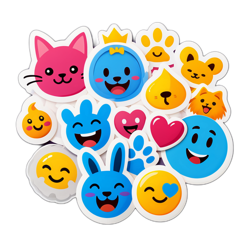 Trendy Sticker over Gen Z met Populaire Emojis