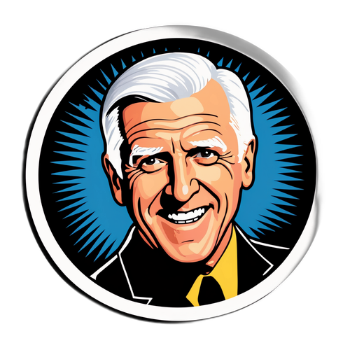 Sticker mit Leslie Nielsen im komödiantischen Stil