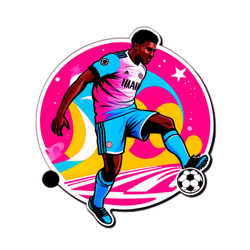 Hình ảnh cầu thủ bóng đá với logo Inter Miami