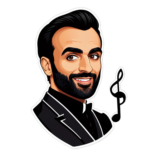 Marco Mengoni: L'Icona della Musica Italiana! Scopri il Nuovo Sticker in Stile Elegante!