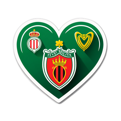 Sticker ya Moyo wa Mpira wa Soka kati ya Real Betis na Feyenoord