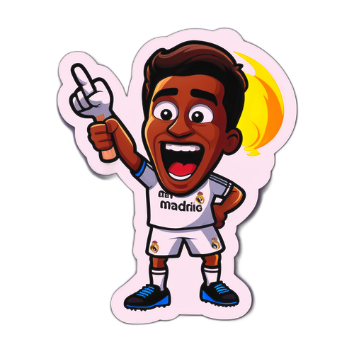 Morsom fotballfan i Real Madrid drakt