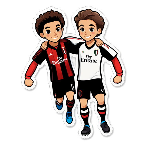 AC Milan ve Monza Formalarıyla Dostluk Temalı Sticker