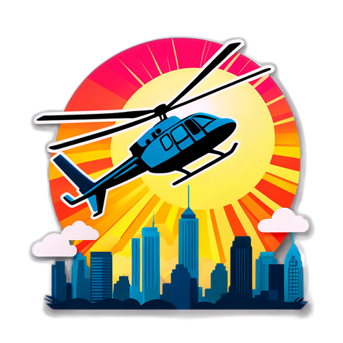 Pemandangan Helikopter di atas Bandar