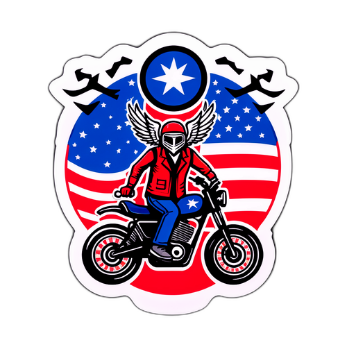 Samolepka inspirovaná svobodou a překonáváním překážek