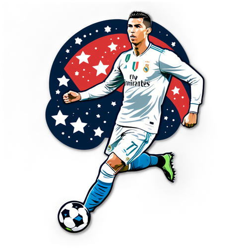 Stickers med Cristiano Ronaldo i ikonisk fotballpose