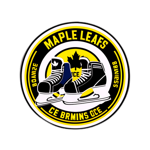 Hockey Puck and Ice Skates Dynamic Sticker: Maple Leafs vs Bruins